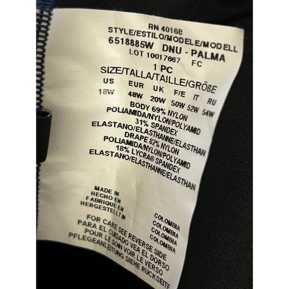 Miraclesuit Plus Size Illusionists Palma One Piece Swimsuit Midnight Blue 18W - Picture 8 of 8